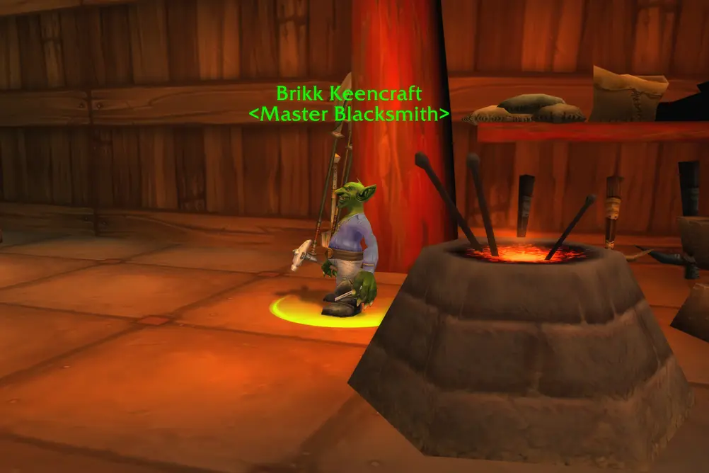 Brikk Keencraft, Master Blacksmith in Stranglethorn Vale (WoW Forever)
