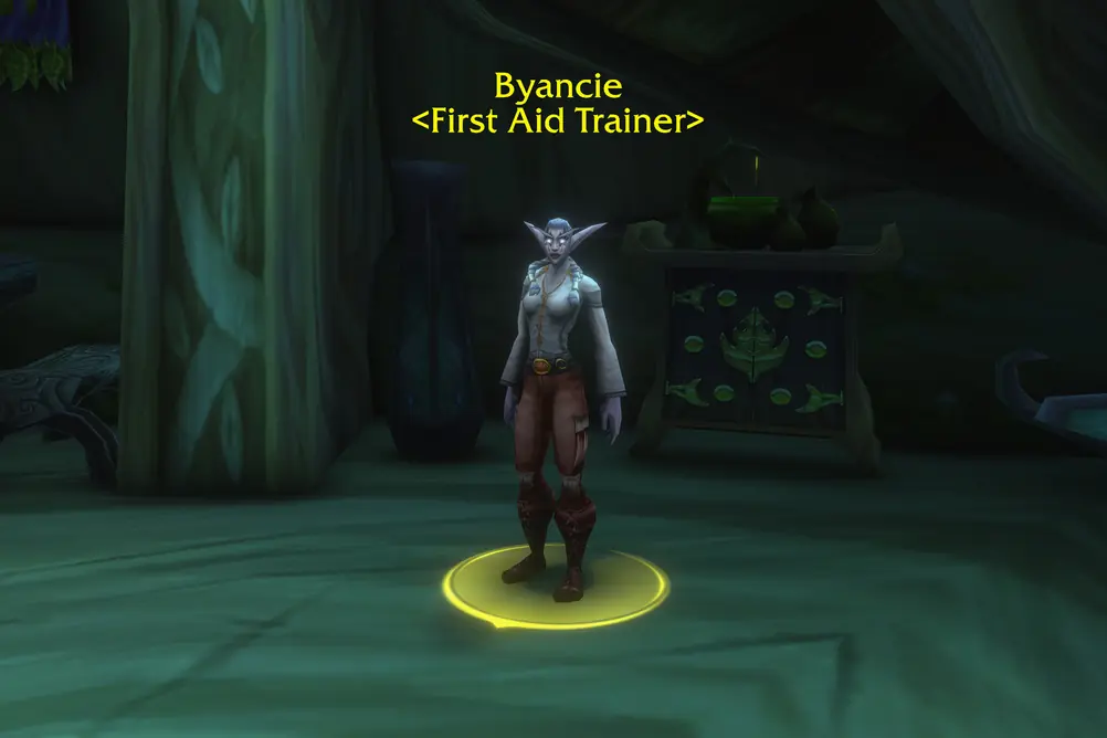 Byancie, First Aid Trainer in Teldrassil (WoW Forever)