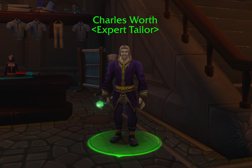 Charles Worth, Expert Tailor in Dalaran (WoW Forever)