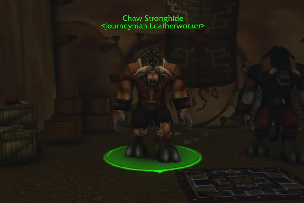 Chaw Stronghide, Journeyman Leatherworker in Mulgore (WoW Forever)