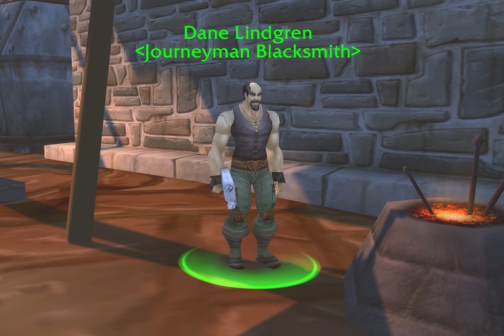 Dane Lindgren, Journeyman Blacksmith in Stormwind City (WoW Forever)