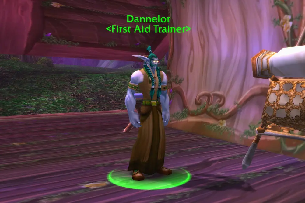 Dannelor, First Aid Trainer in Darnassus (WoW Forever)