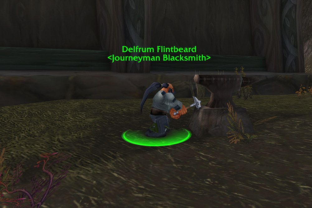 Delfrum Flintbeard, Journeyman Blacksmith in Darkshore (WoW Forever)