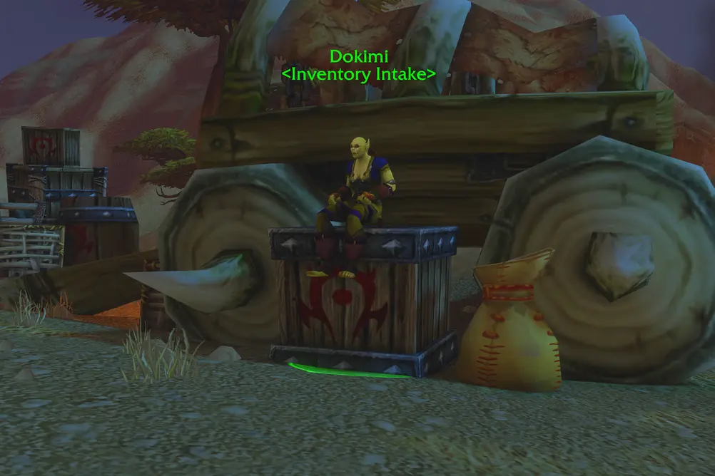 Dokimi, Inventory Intake in The Barrens (WoW Forever)