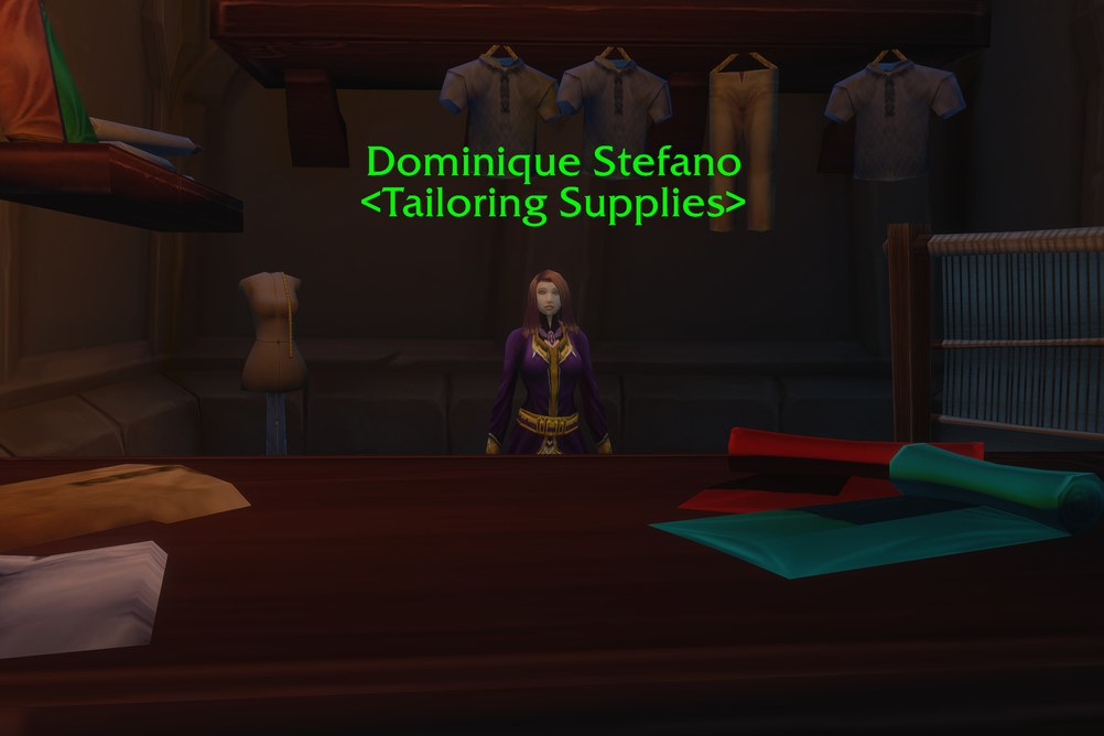 Dominique Stefano, Tailoring Supplies in Dalaran (WoW Forever)