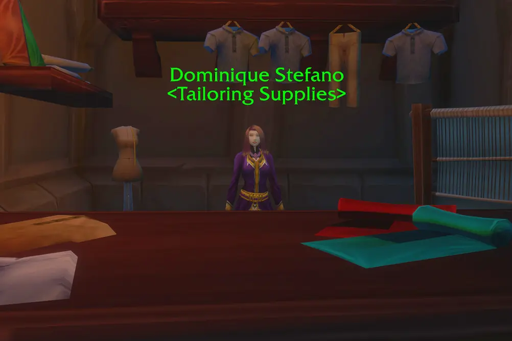 Dominique Stefano, Tailoring Supplies in Dalaran (WoW Forever)