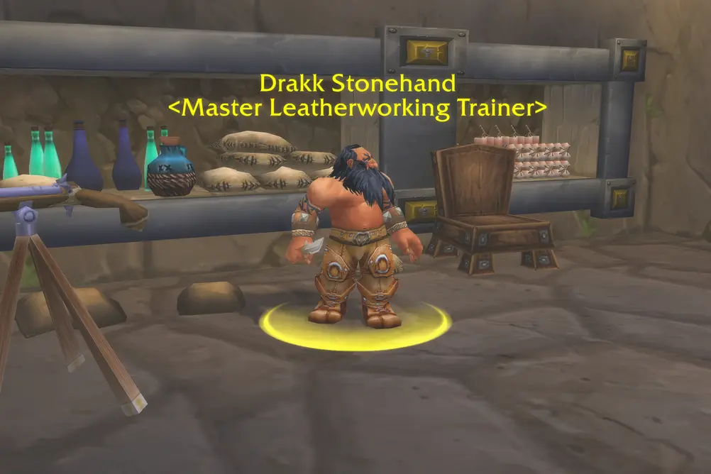 Drakk Stonehand, Master Leatherworking Trainer in The Hinterlands (WoW Forever)