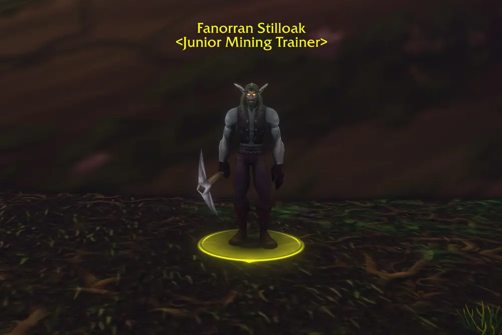 Fanorran Stilloak, Junior Mining Trainer in Teldrassil (WoW Forever)