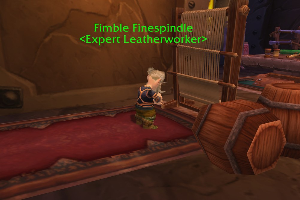Fimble Finespindle, Expert Leatherworker in Ironforge (WoW Forever)