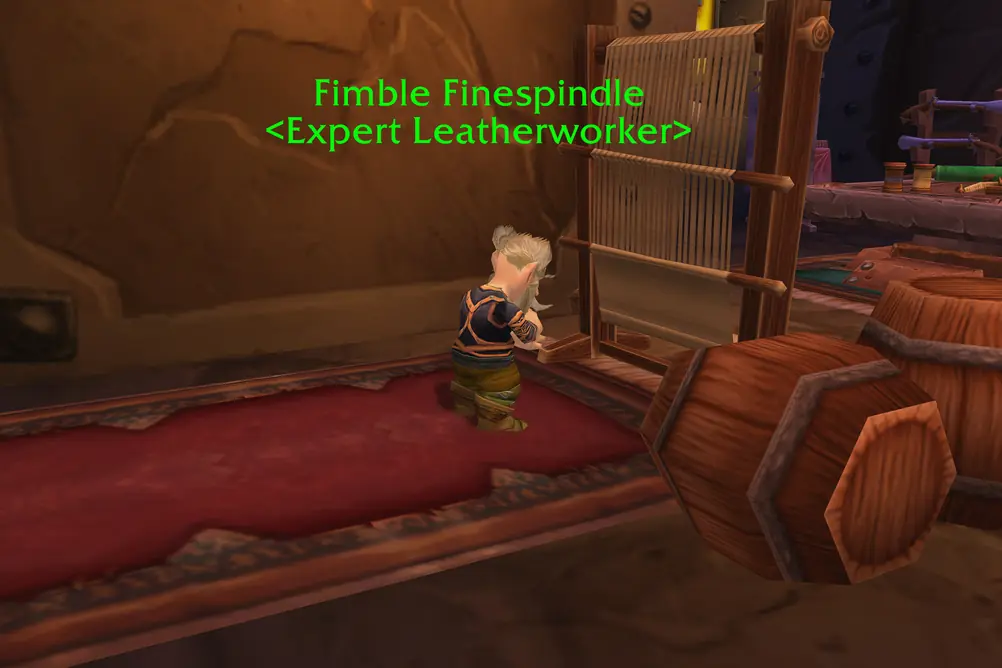 Fimble Finespindle, Expert Leatherworker in Ironforge (WoW Forever)