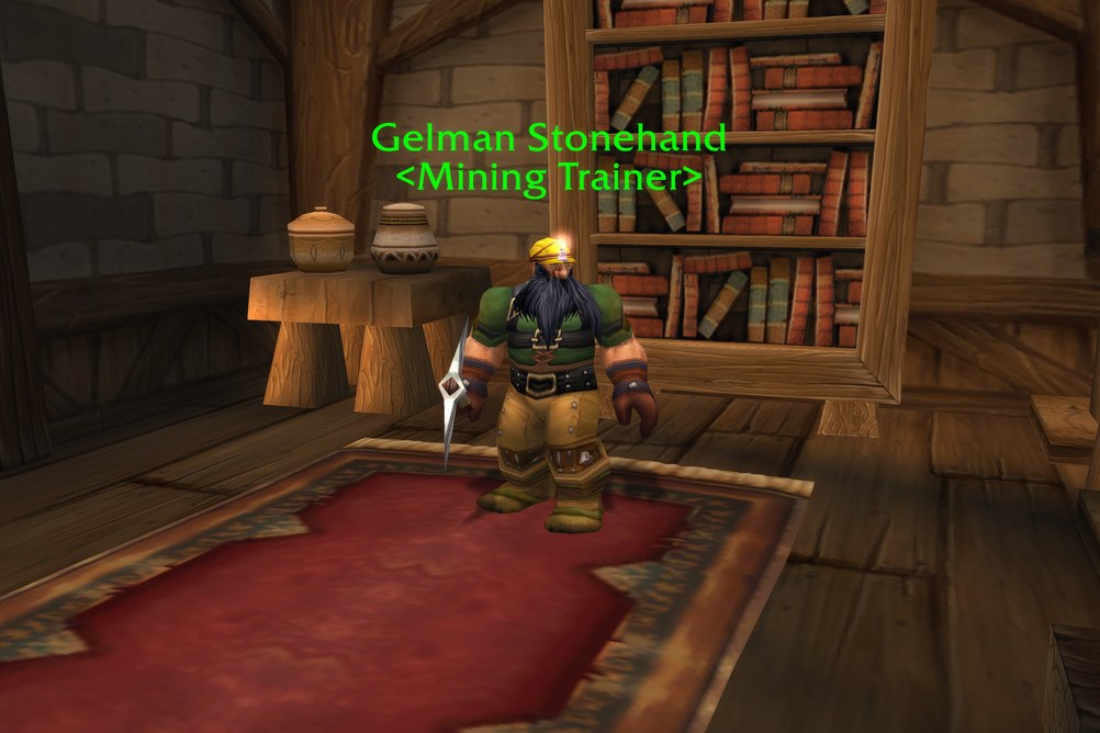 Gelman Stonehand, Mining Trainer in Stormwind City (WoW Forever)
