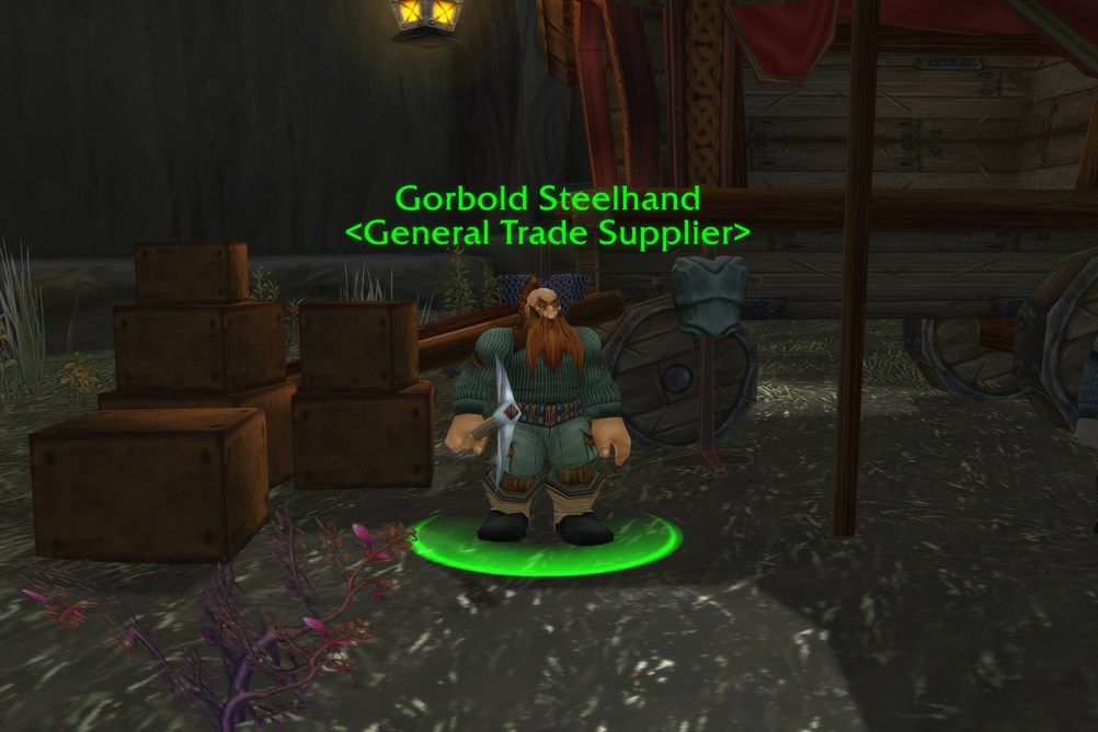 Gorbold Steelhand, General Trade Supplier in Darkshore (WoW Forever)