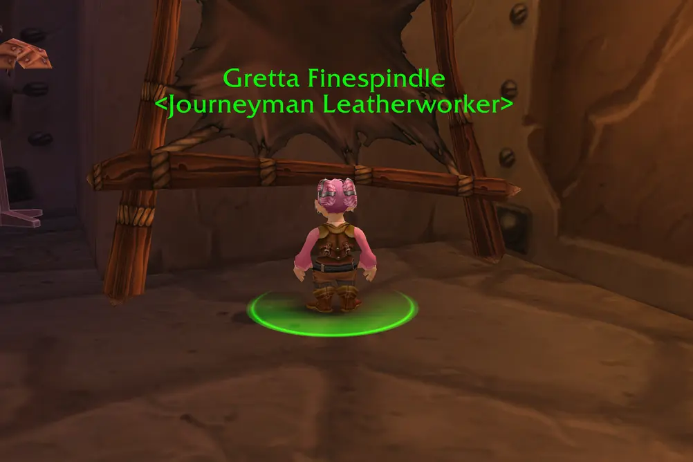 Gretta Finespindle, Journeyman Leatherworker in Ironforge (WoW Forever)