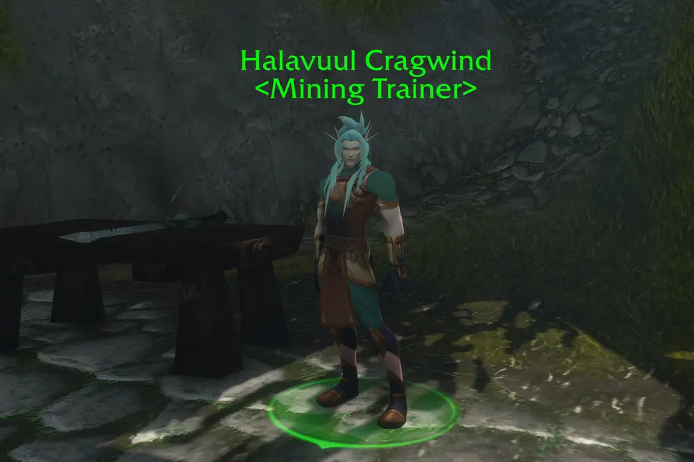 Halavuul Cragwind, Mining Trainer in Zephras Isle (WoW Forever)