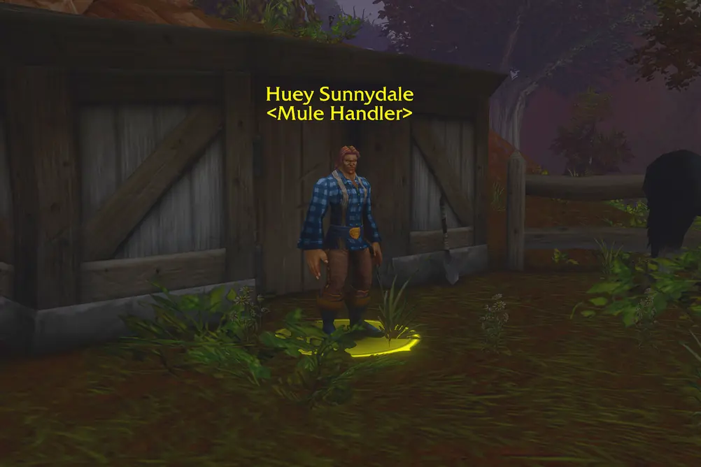 Huey Sunnydale, Mule Handler in Redridge Mountains (WoW Forever)