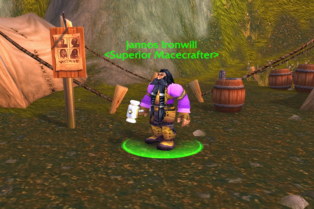 Jannos Ironwill, Superior Macecrafter in Arathi Highlands (WoW Forever)