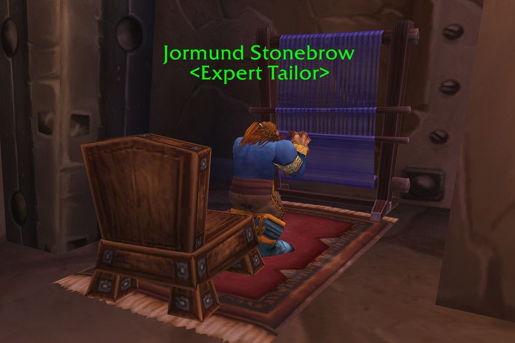 Jormund Stonebrow, Expert Tailor in Ironforge (WoW Forever)