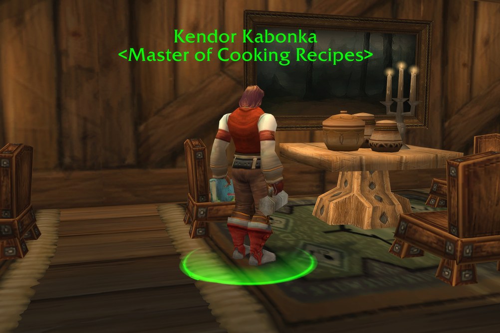 Kendor Kabonka, Master of Cooking Recipes in Stormwind City (WoW Forever)