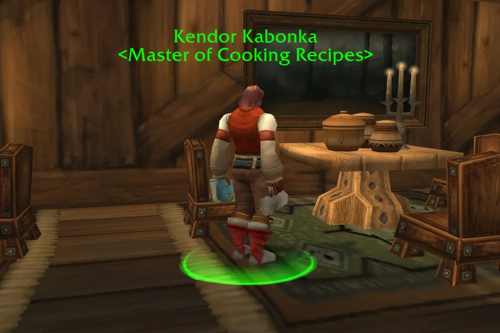 Kendor Kabonka, Master of Cooking Recipes in Stormwind City (WoW Forever)