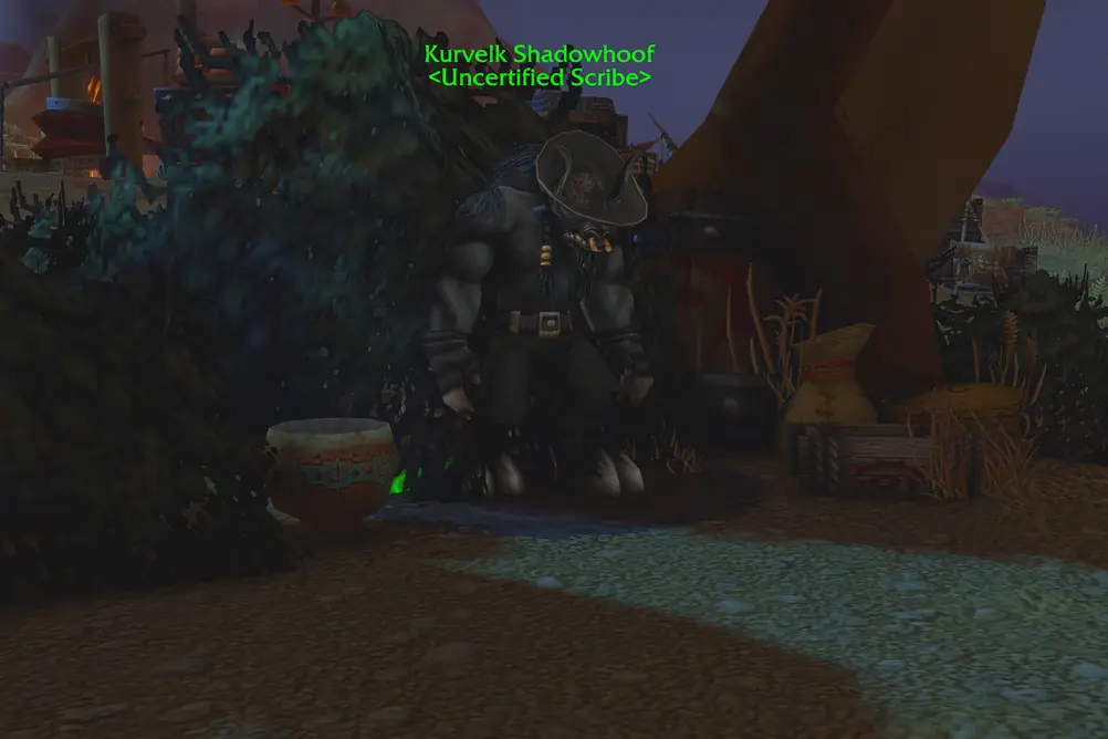 Kurvelk Shadowhoof, Uncertified Scribe in The Barrens (WoW Forever)