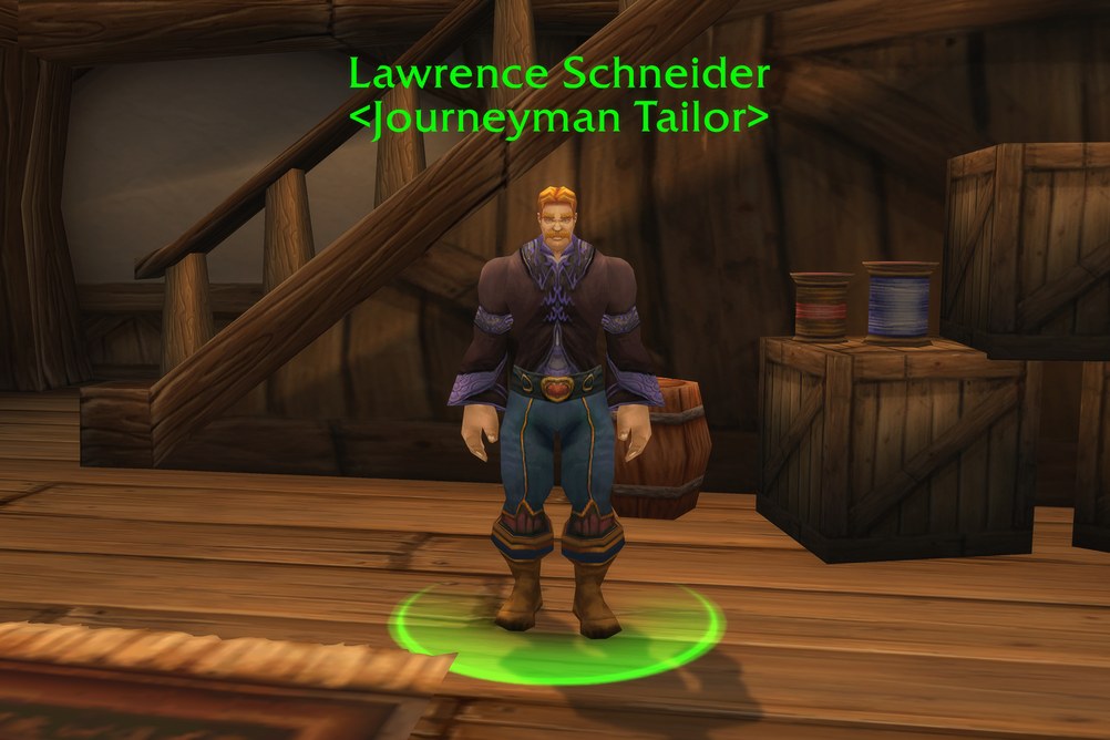 Lawrence Schneider, Journeyman Tailor in Stormwind City (WoW Forever)