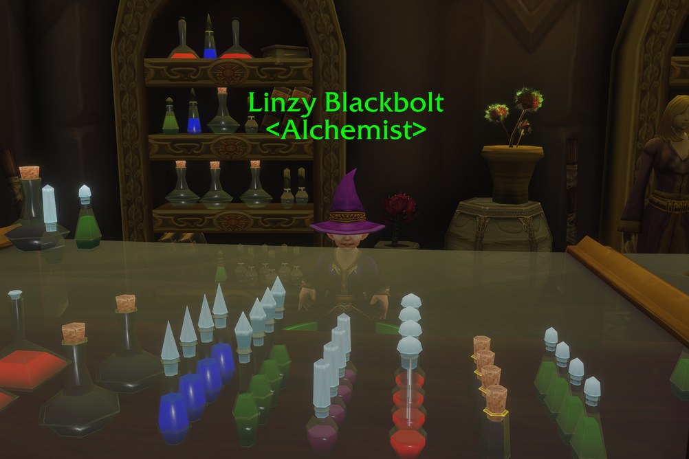 Linzy Blackbolt, Alchemist in Dalaran (WoW Forever)