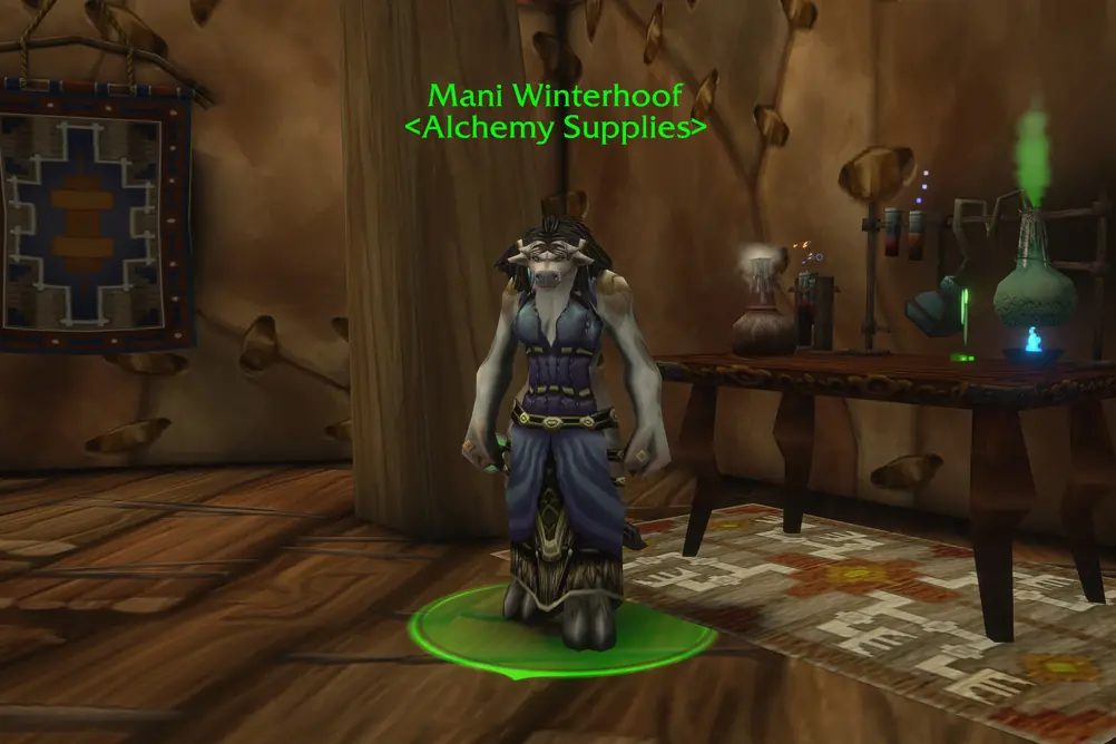 Mani Winterhoof, Alchemy Supplies in Thunder Bluff (WoW Forever)