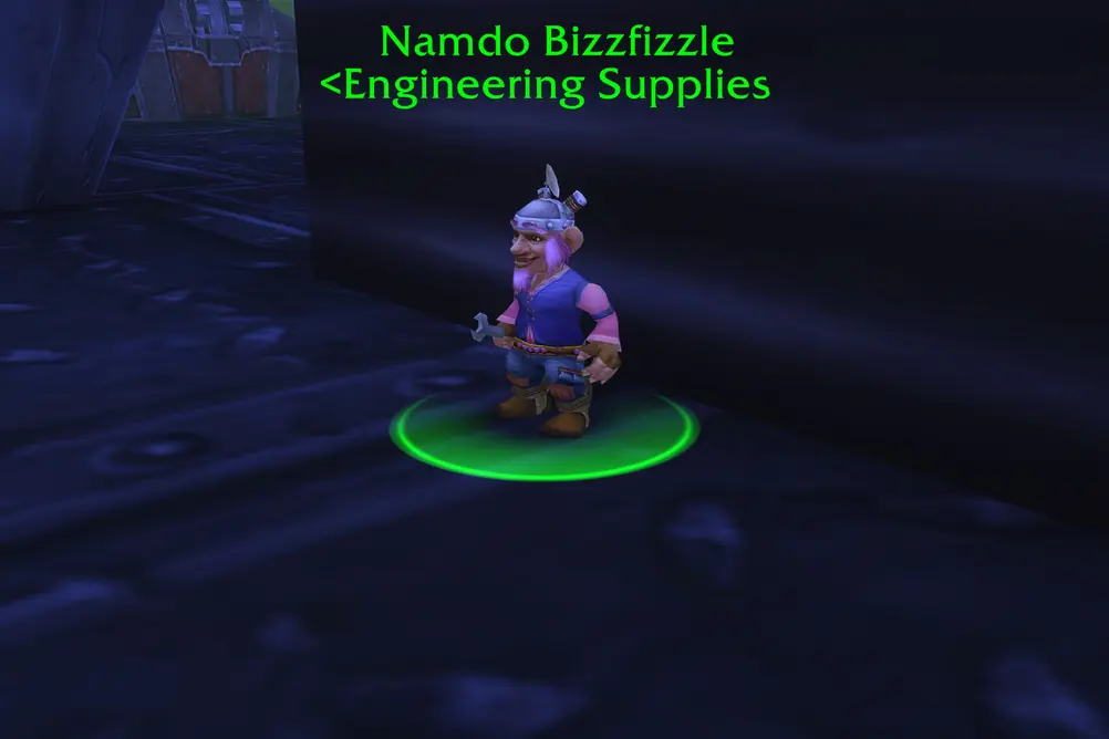 Namdo Bizzfizzle, Engineering Supplies in Dun Morogh (WoW Forever)