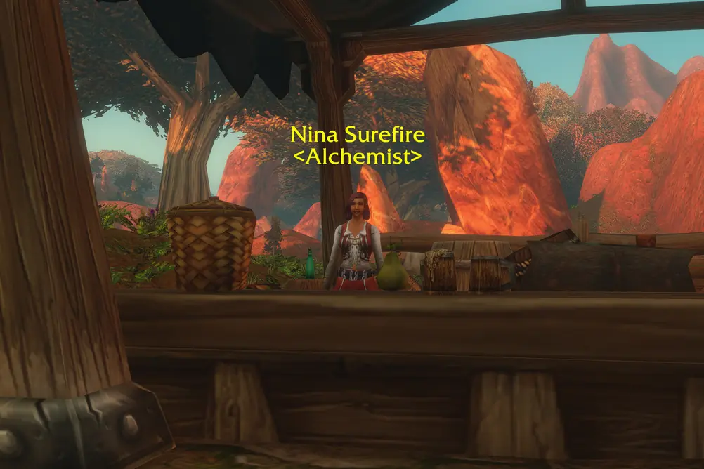Nina Surefire, Alchemist in Redridge Mountains (WoW Forever)