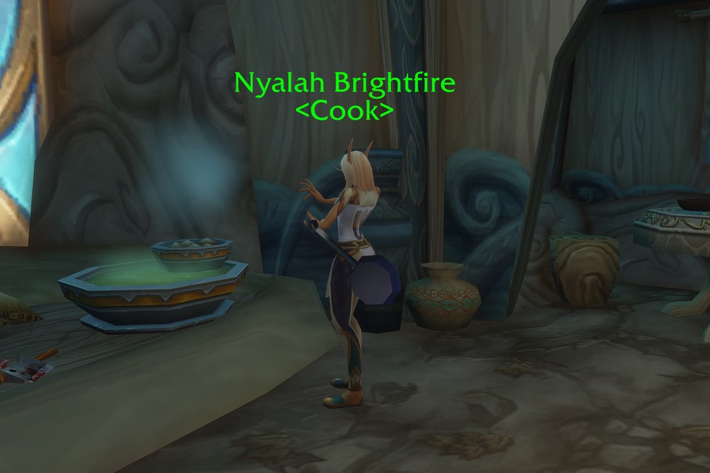 Nyalah Brightfire, Cook in Zephras Isle (WoW Forever)