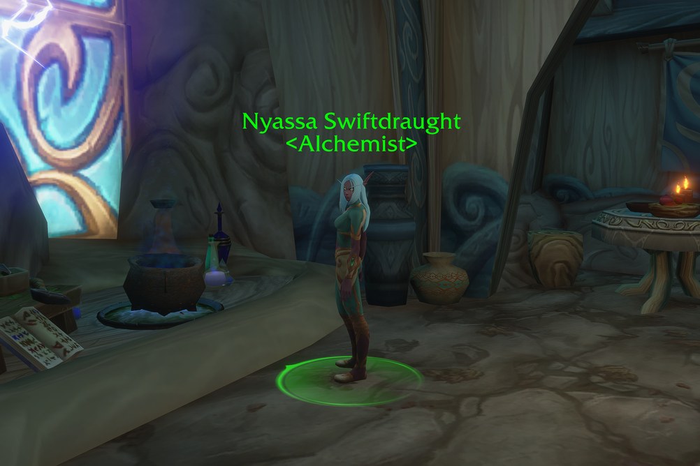 Nyassa Swiftdraught, Alchemist in Zephras Isle (WoW Forever)