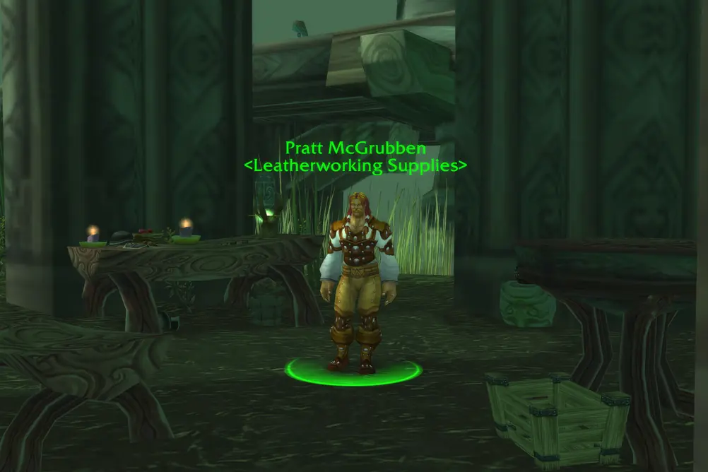 Pratt McGrubben, Leatherworking Supplies in Feralas (WoW Forever)