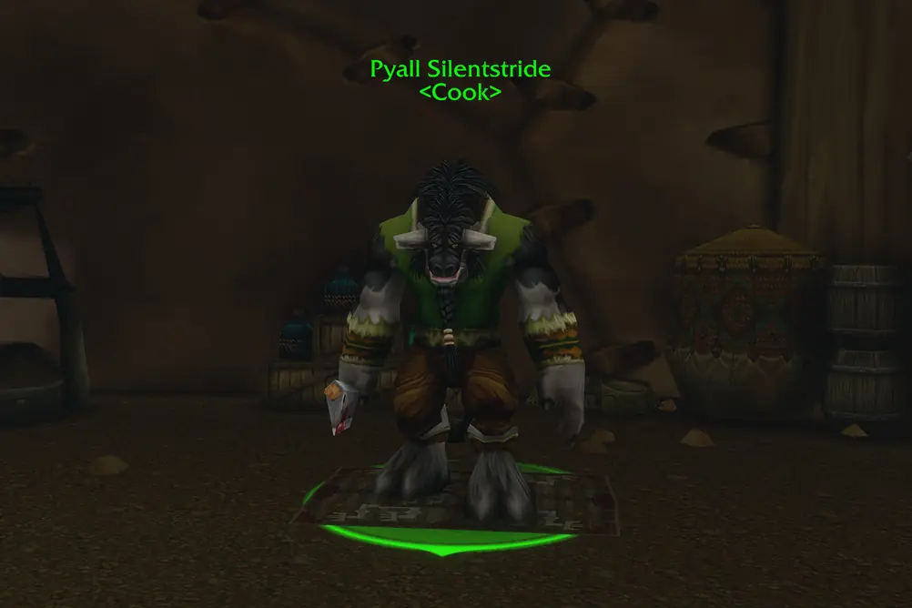 Pyall Silentstride, Cook in Mulgore (WoW Forever)