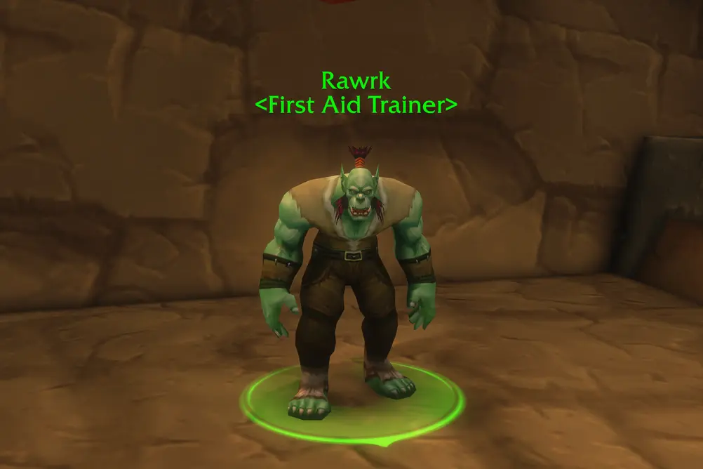 Rawrk, First Aid Trainer in Durotar (WoW Forever)
