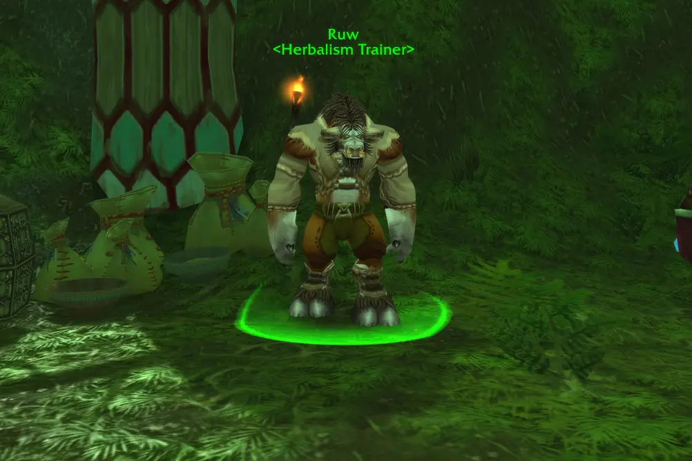Ruw, Herbalism Trainer in Feralas (WoW Forever)