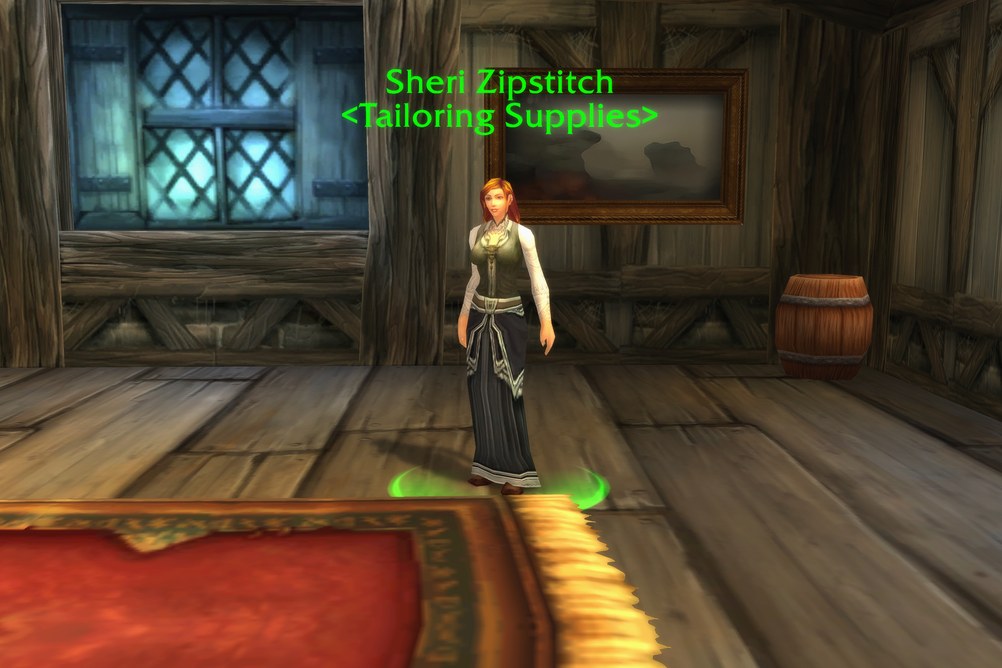 Sheri Zipstitch, Tailoring Supplies in Duskwood (WoW Forever)