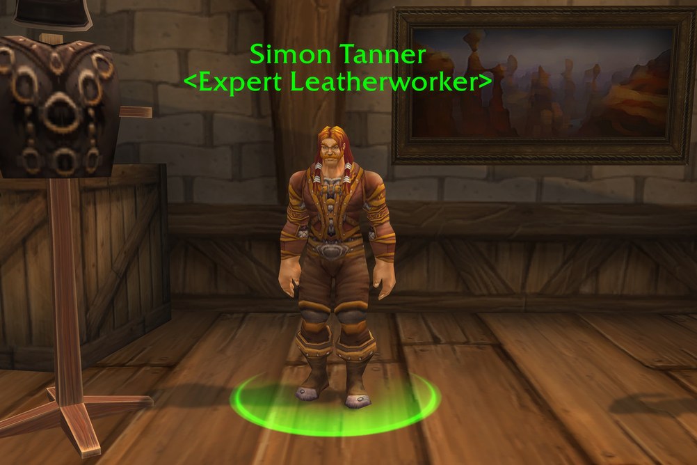 Simon Tanner, Expert Leatherworker in Stormwind City (WoW Forever)