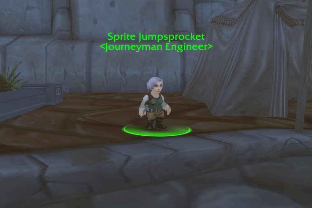 Sprite Jumpsprocket, Journeyman Engineer in Stormwind City (WoW Forever)