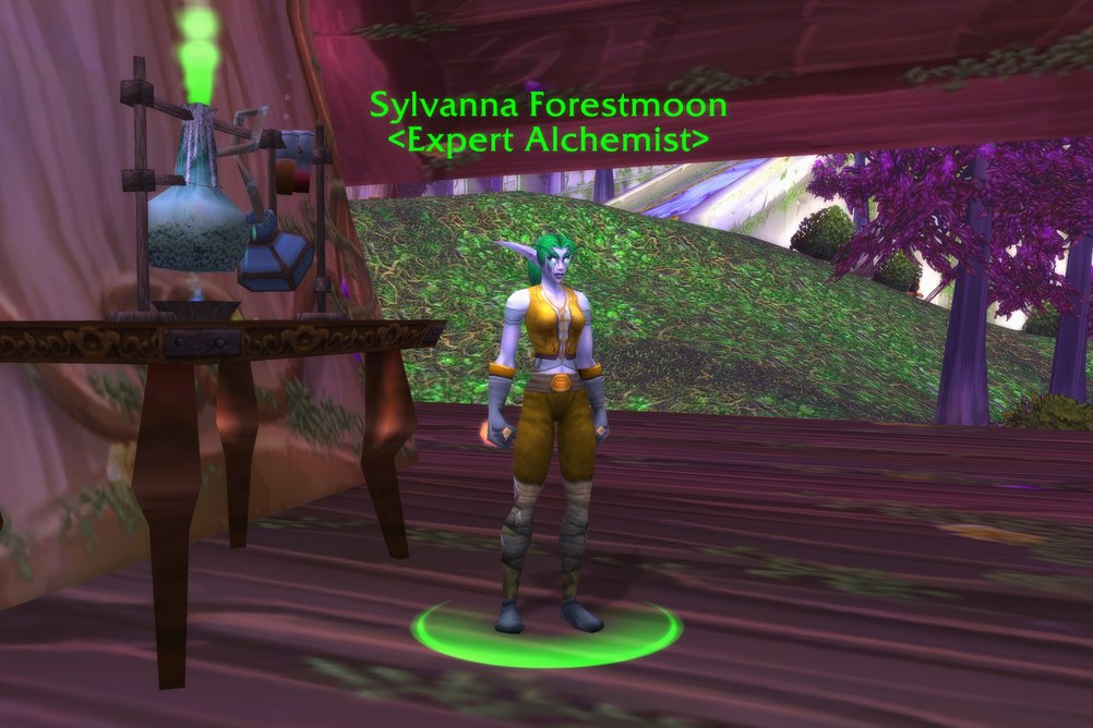 Sylvanna Forestmoon, Expert Alchemist in Darnassus (WoW Forever)