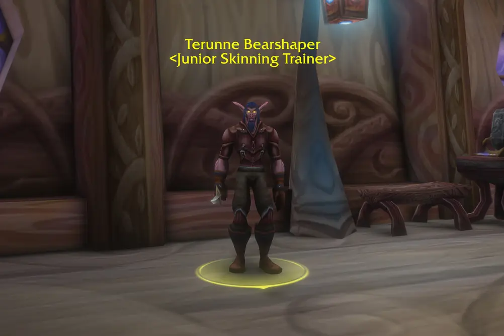 Terunne Bearshaper, Junior Skinning Trainer in Teldrassil (WoW Forever)