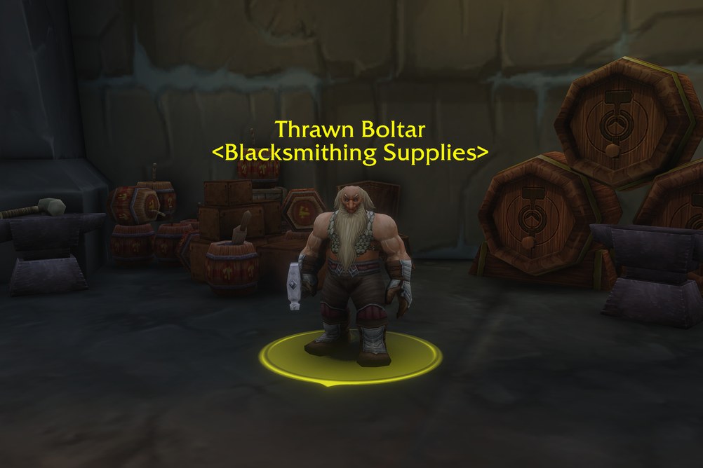 Thrawn Boltar, Blacksmithing Supplies in Dun Morogh (WoW Forever)