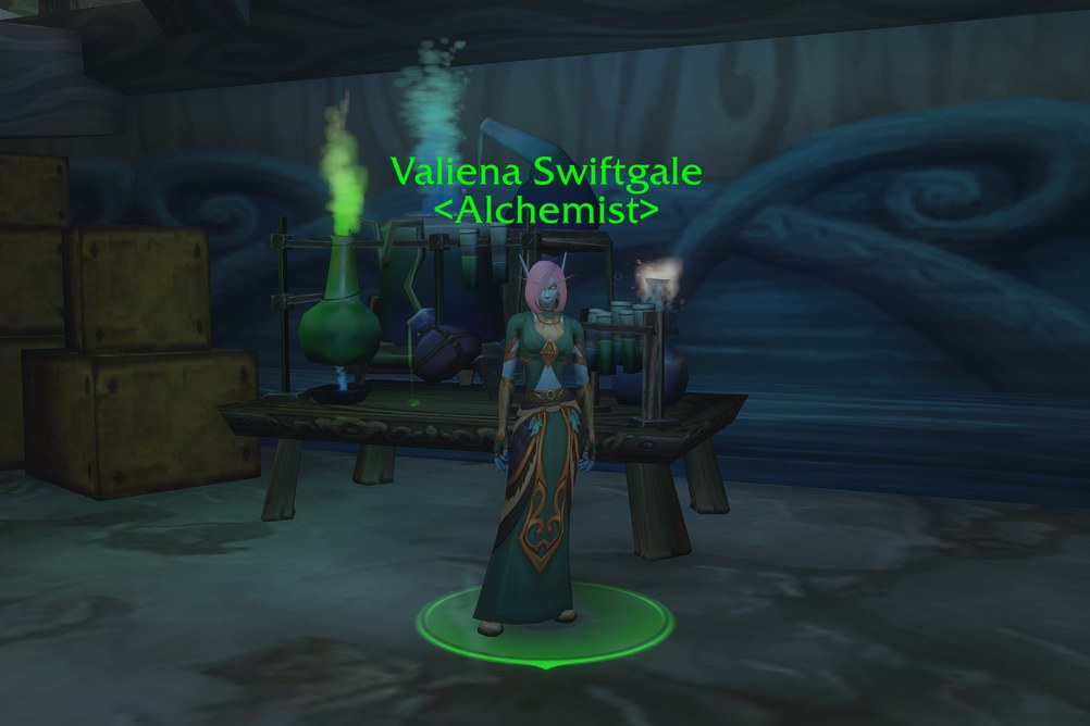 Valiena Swiftgale, Alchemist in Zephras Isle (WoW Forever)