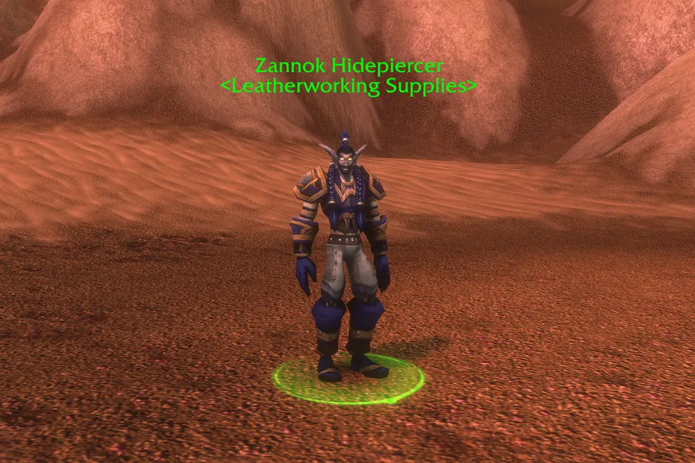 Zannok Hidepiercer, Leatherworking Supplies in Silithus (WoW Forever)