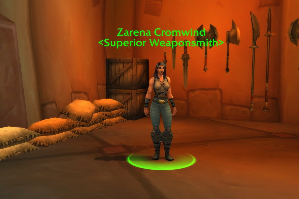 Zarena Cromwind, Superior Weaponsmith in Stranglethorn Vale (WoW Forever)